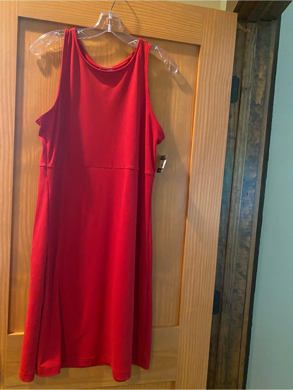 Eddie Bauer Scarlet Red Aster Tank Sleeveless Empire Waist Dress Size TM NWT